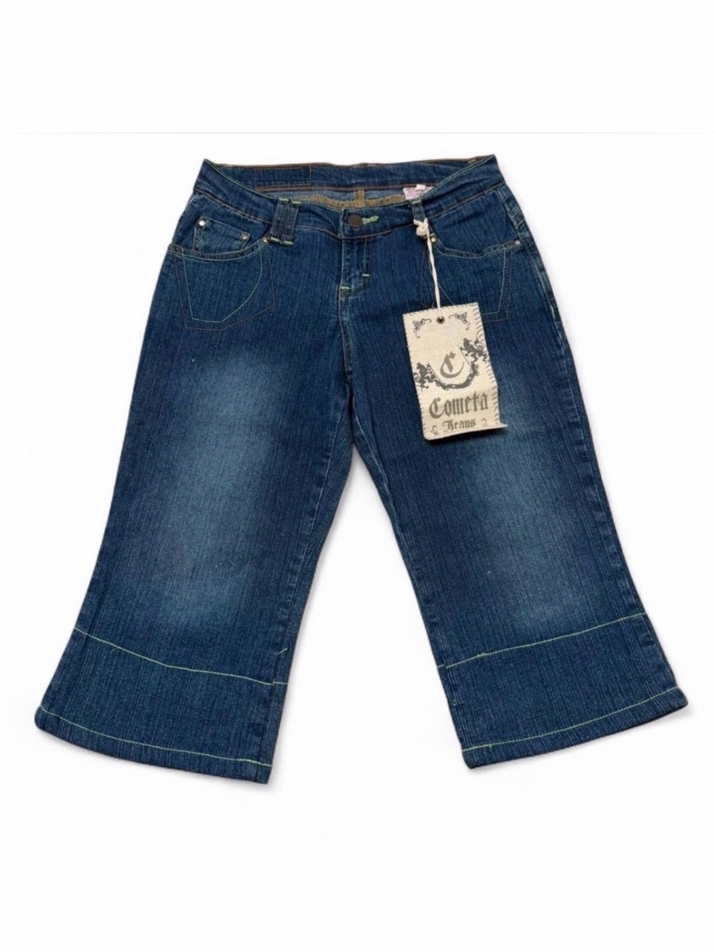 3/$20 Vintage Y2K Cometa Jeans Cropped Capri Bermuda Jeans Women’s 6 Embellished